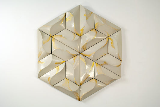 Flow Hex Vein - Sand/Gold
