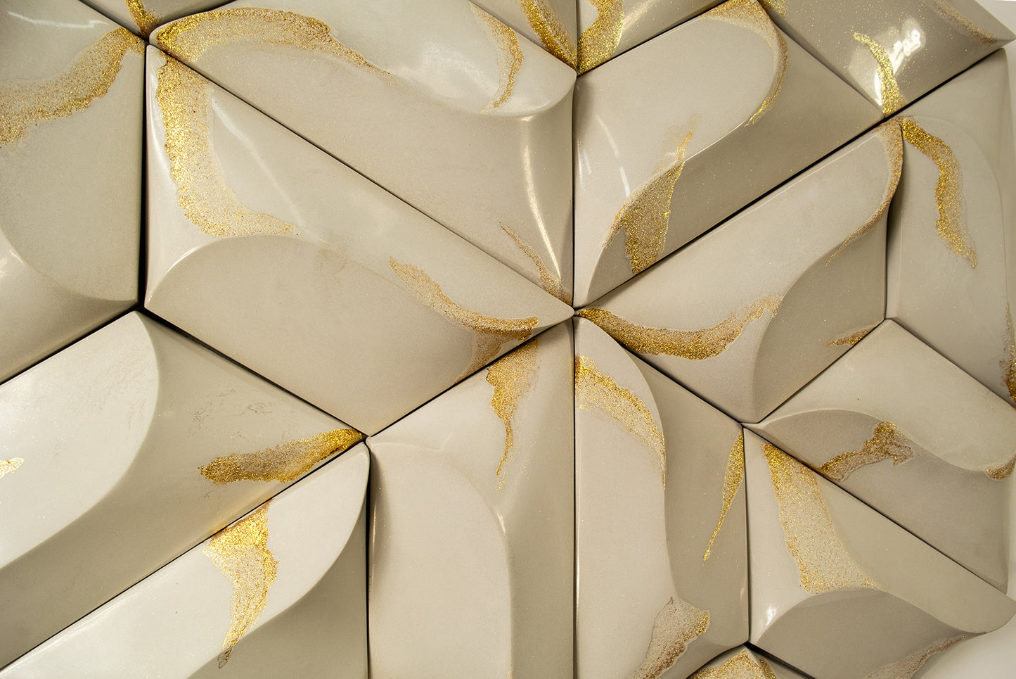 Flow Hex Vein - Sand/Gold